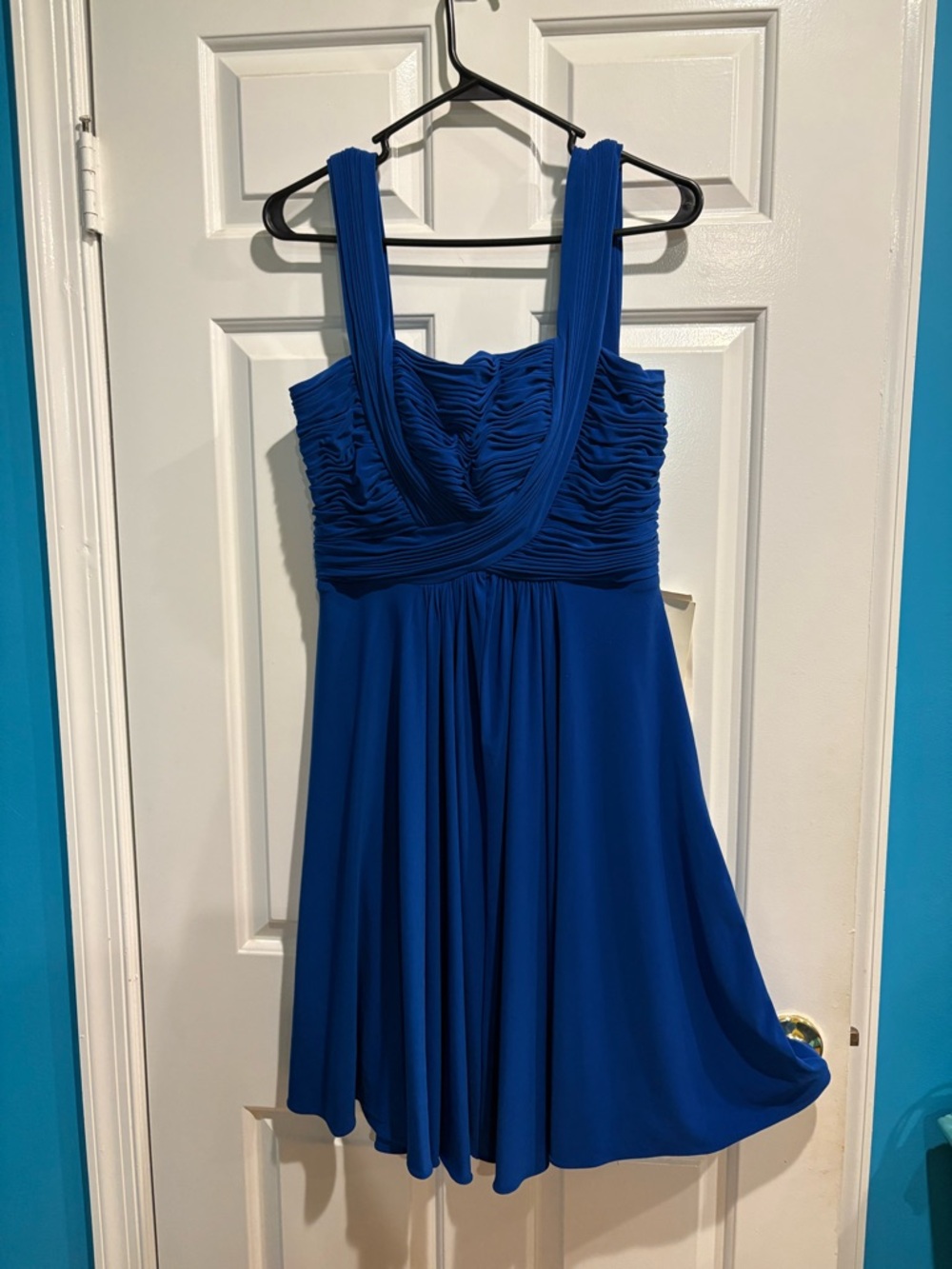 JS Boutique formal cocktail knee length dress sz 10 blue NWT wedding guest